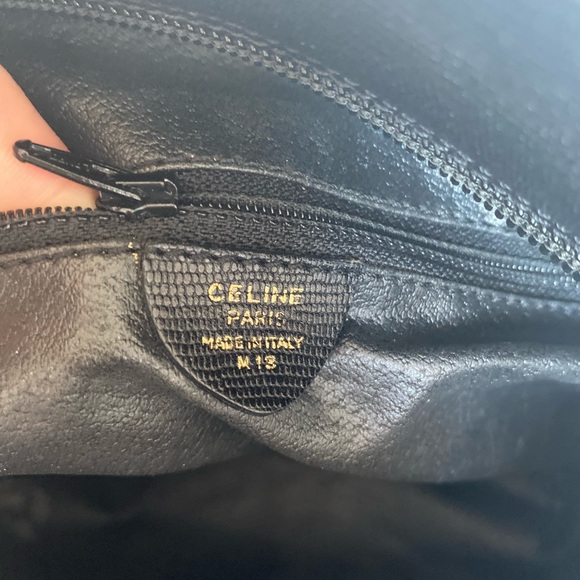 Authentic Celine Circle logo Shoulder Bag Black - Picture 5 of 12